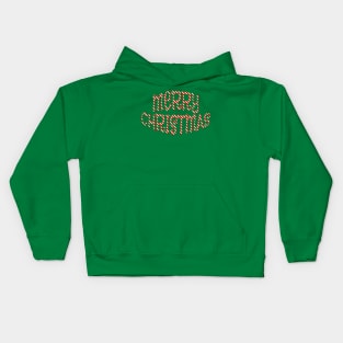 Candy Cane Striped Merry Christmas Kids Hoodie